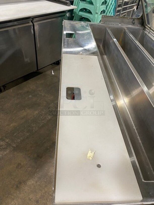 Duke Commercial Sandwich Prep Line Unit! With Slanted Front Glass! With Commercial Cutting Board! All Stainless Steel! On Casters! Model: SUBCPTC60M SN: 07063219 120V 60HZ 1 Phase - Image 6 of 8