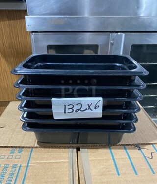 Cambro Black Poly 1/4x2.5" Food Containers! 6x Your Bid!