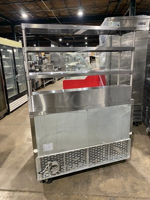 Blue Air Commercial Refrigerated Sandwich Prep Table! With 2 Door Storage Space Underneath! With Triple Over Head Shelf Storage! All Stainless Steel! On Casters! Model: BLPT48 115V 60PH 1 Phase - Image 3 of 11