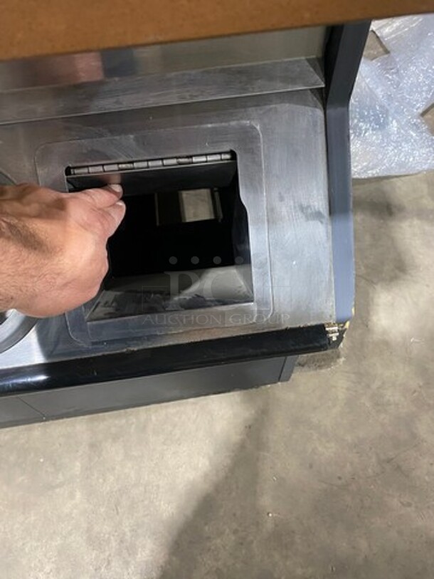 GREAT! Commercial Self-Service Waitress Station! With Announcement Chalk Board! With Dual Side Condiment Caddies! With Utensil Holders! With Assorted Size Cup Holders! Wooden Top And Stainless Steel Body! - Image 6 of 8