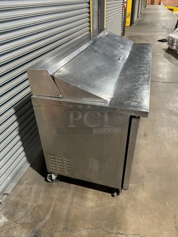 Turbo Air Commercial Refrigerated Sandwich Prep Table! With 3 Door Storage Space Underneath! All Stainless Steel! On Casters! Model: TST72SD 115V - Image 5 of 8