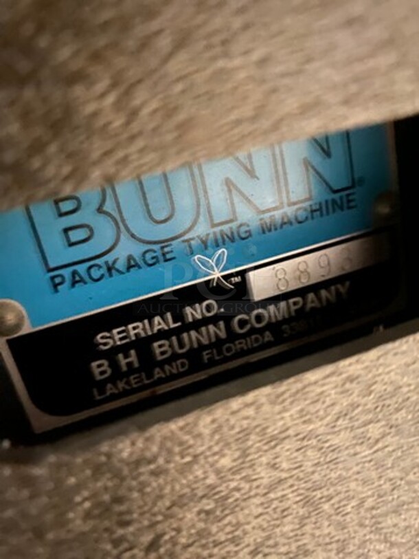 GREAT FIND! Bunn Commercial Electric Powered Package Tying Machine! Stainless Steel! On Casters! Model: 1691 SN: 88937 - Image 9 of 10