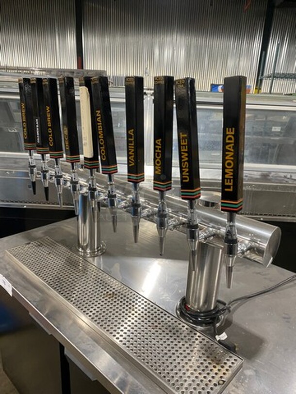 AMAZING! Beverage Air Commercial Refrigerated 10 Tap Cold Brew Coffee Kegerator! With 2 Door Storage Space Underneath! Model: WTR67AHCMMB SN: 13304505 115V 60HZ 1 Phase - Image 8 of 10