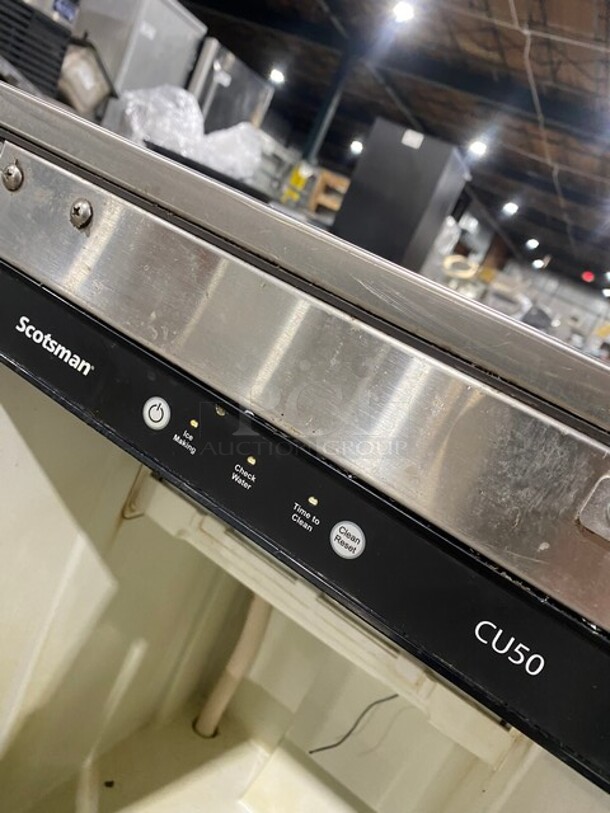 Scotsman Commercial Air Cooled Undercounter Gourmet Cube Ice Machine! With Single Door Built-in Ice Bin! All Stainless Steel! 115V 1 Phase! Model: CU50GA-1A SN: 12111320012451!  - Image 7 of 9