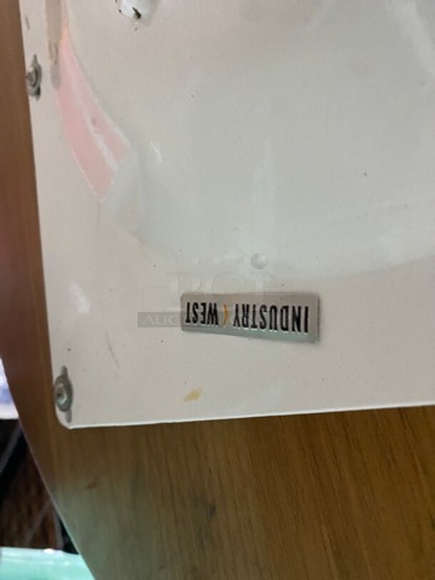 LIKE NEW! Round Wooden Pattern Table! With Tri Pod Style Metal Base! 2x Your Bid! - Image 5 of 5