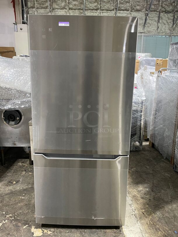 Insignia™ - 18.6 Cu. Ft. Bottom Freezer Refrigerator - Stainless Steel - Item #1098846