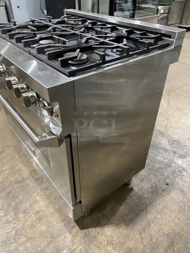 Zline Commercial Gas Powered 6 Burner Stove! With Oven Underneath! Stainless Steel! MODEL RG36 SN: RG36GE2112049103 120V - Image 2 of 10