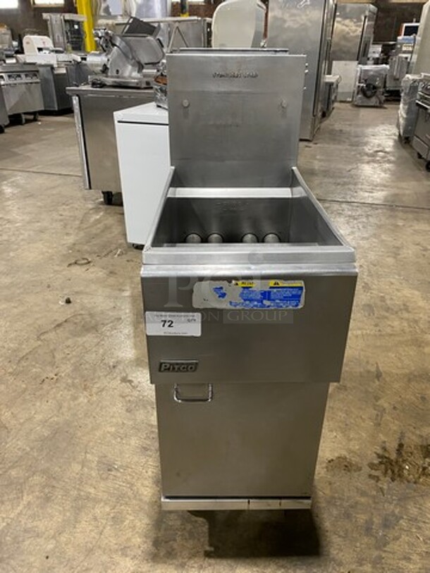 Pitco Frialator Commercial Natural Gas Powered Deep Fat Fryer! All Stainless Steel! On Casters!