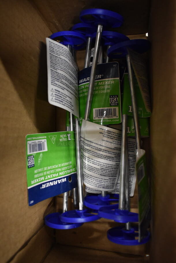 4 BRAND NEW! Boxes of 10 Warner 1 Gallon Paint Mixers. Total of 40. 40 Times Your Bid! - Image 1 of 4