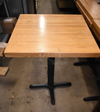 9 Butcher Block Dining Height Table on Black Metal Table Base. 9 Times Your Bid!