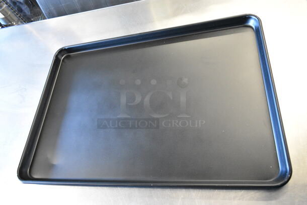 4 BRAND NEW SCRATCH AND DENT! BM407BUNBKFULL Baker's Lane Full Size 18 Gauge Non-Stick 18" x 26" Black Wire in Rim Aluminum Bun / Sheet Pan / Tray. 4 Times Your Bid!  - Image 1 of 3