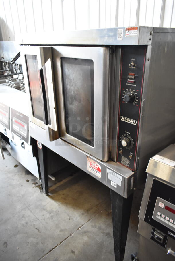 Hobart HGC5 Stainless Steel Commercial Full Size Convection Oven w/ View Through Doors, Metal Oven Racks and Thermostatic Controls on Metal Legs. - Item #1111445