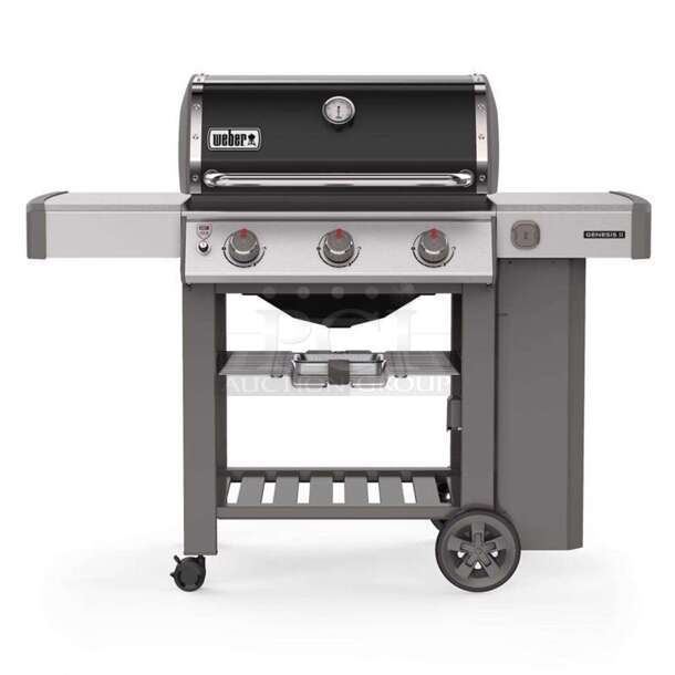 Weber Genesis II E-310 3 Burner Liquid Propane Grill, Black. iGrill 3 compatible - App Connected Thermometer (not Included), Porcelain-Enameled Cast-Iron Cooking Grates, 669 Square Inch Cooking Area