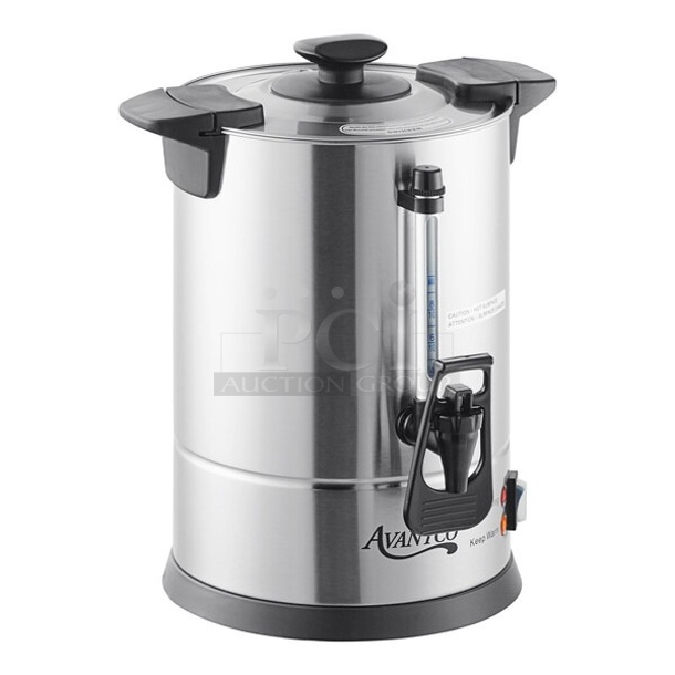 BRAND NEW SCRATCH AND DENT! Avantco 177CU30CETL 30 Cup (150 oz.) Double Wall Stainless Steel Coffee Urn / Coffee Percolator. 110-120 Volts, 1 Phase. 