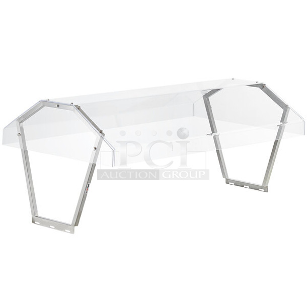 BRAND NEW SCRATCH AND DENT! ServIt 423ST4B1SC Self-Service 2-Sided Sneeze Guard for 4-Pan Steam Tables - Image 1 of 3