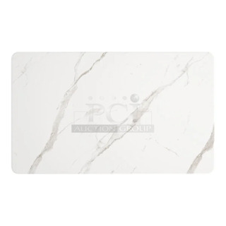 BRAND NEW SCRATCH AND DENT! Lancaster Table & Seating 1643660TFWHM 36" x 60" Rectangular Thermo-Formed MDF Table Top with White Marble Finish