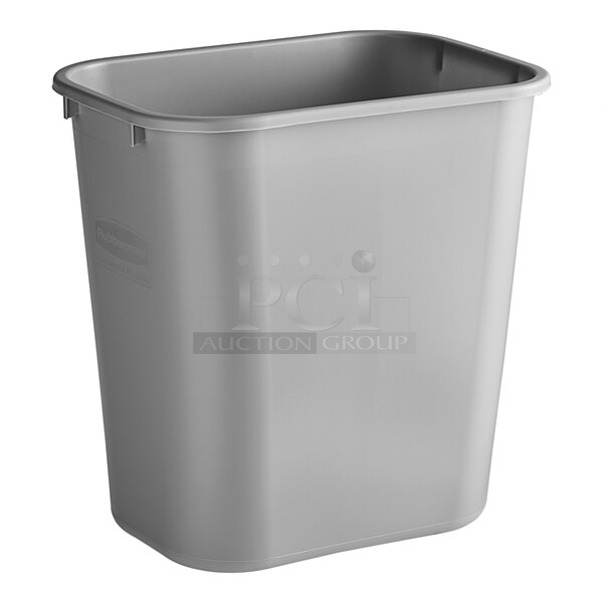 BRAND NEW SCRATCH AND DENT! Rubbermaid FG295600GRAY 28 Qt. / 7 Gallon Gray Rectangular Wastebasket / Trash Can - Image 1 of 4