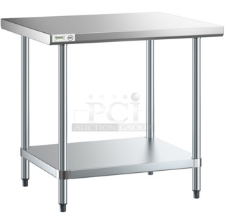 BRAND NEW SCRATCH AND DENT! Regency 600T3036G 30" x 36" 18-Gauge 304 Stainless Steel Commercial Work Table with Galvanized Legs and Undershelf
