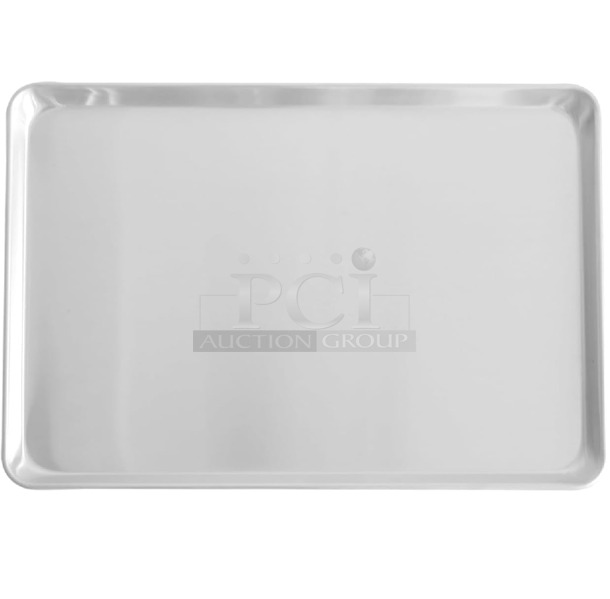 Box of 12 BRAND NEW SCRATCH AND DENT! CAC ASHP-1826E Metal Full Size Aluminum Baking Pans.  - Image 1 of 2