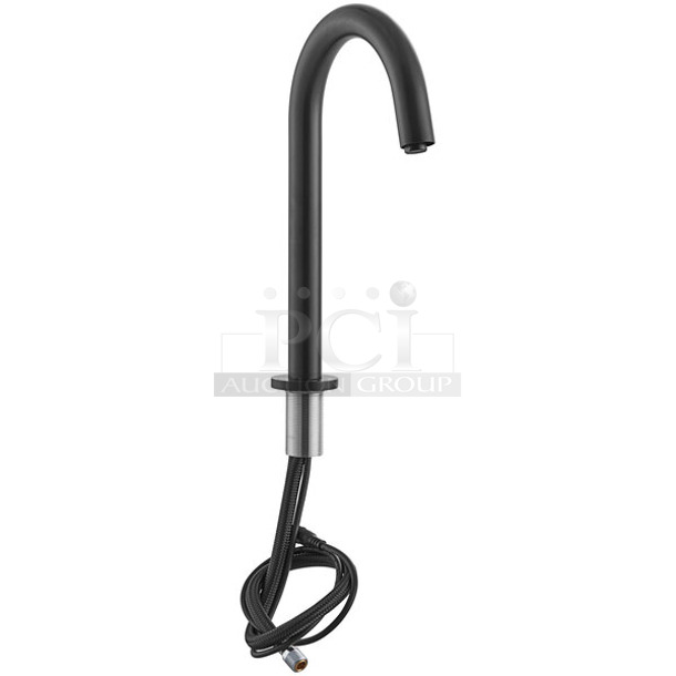 BRAND NEW SCRATCH AND DENT! Waterloo 750EFDMHSBK2 Deck Mount Matte Black Hands-Free Sensor Faucet with 6 1/2" Gooseneck Spout and Concealed Sensor - Image 1 of 3