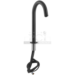 BRAND NEW SCRATCH AND DENT! Waterloo 750EFDMHSBK2 Deck Mount Matte Black Hands-Free Sensor Faucet with 6 1/2" Gooseneck Spout and Concealed Sensor