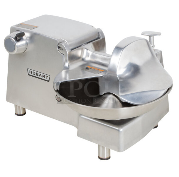 BRAND NEW SCRATCH AND DENT! Hobart 84186 Stainless Steel Commercial Countertop 15 lb. Buffalo Chopper Food Processor with #12 Hub and S Blade. 115 Volts, 1 Phase. Tested and Working!  - Image 1 of 8