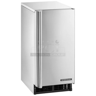 BRAND NEW SCRATCH AND DENT! 2024 Hoshizaki AM-50BAJ-AD 14 7/8" ADA Compliant Air Cooled Undercounter Top Hat Cube Ice Machine - 55 lb. 115-120 Volts, 1 Phase. 