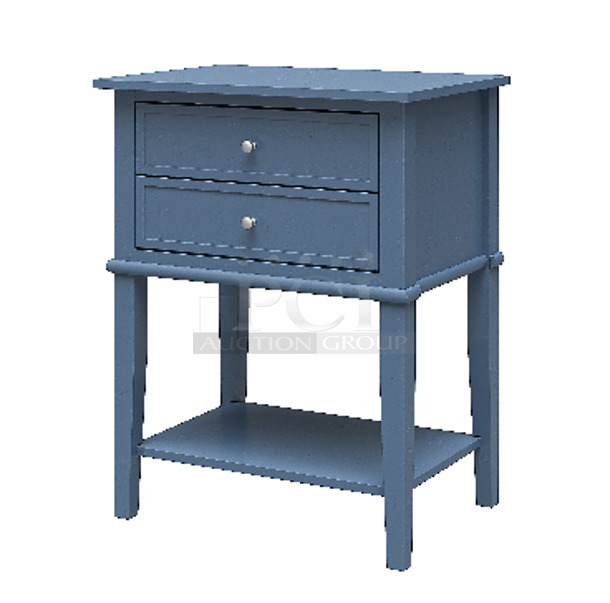 3 BRAND NEW SCRATCH AND DENT! Items Including 2 5062910COM Ameriwood Home Franklin Accent Table With 2 Drawers, 28"H x 22"W x 15-9/16"D, Stone Blue, 3236398 Metal Bed Frame. May Be Missing Pieces. 3 Times Your Bid!  - Image 1 of 5