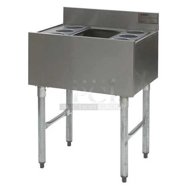 BRAND NEW SCRATCH AND DENT! Eagle B40CT-16D-22-7 Stainless Steel 40" Underbar Cocktail / Ice Bin with Post-Mix Cold Plate and Eight Bottle Holders - Image 1 of 10