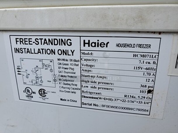 Haier Freezer|115V.  - Image 8 of 8