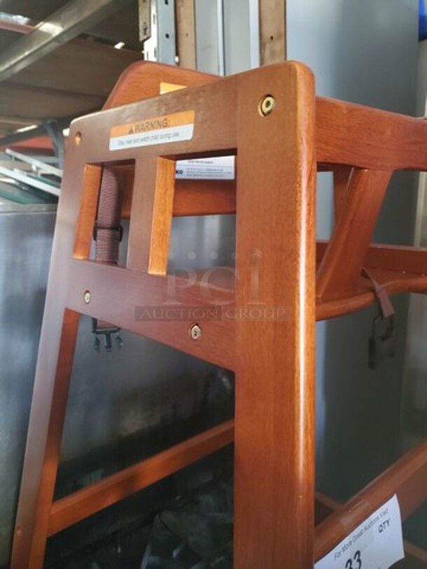 Wooden High Chair Like New! - Image 3 of 6