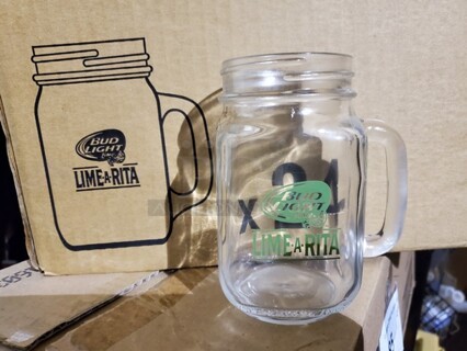 Lot of 24 16oz Lime A Rita Mason Jar Mug  Brand New open box!