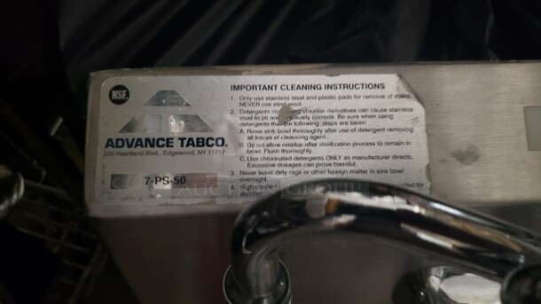 Advance Tabco 7-PS-50 Wall Mount Commercial Hand Sink - Image 2 of 2