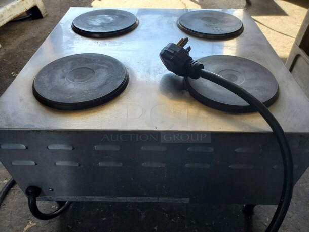 Nemco Electric 4 Burner/Solid cast iron burners Countertop Stove.  - Image 7 of 7