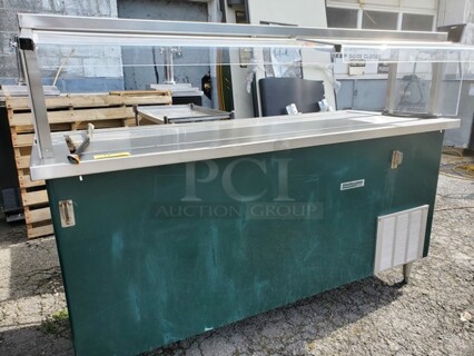 Delfield KCFT74-NU 74" Frost Top Serving Counter with Open Understorage/Refrigerated Cold Food Serving Counter