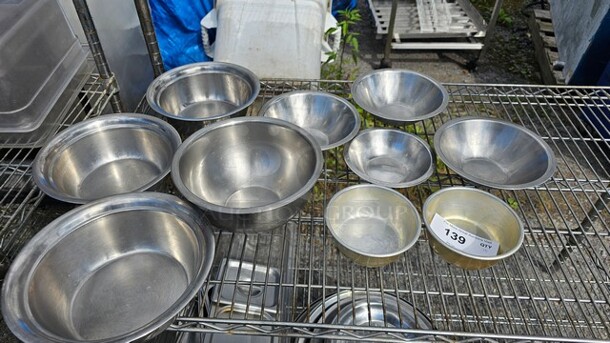 Lot of 10 Miscellaneous Stainless Steel Bowls - Image 3 of 3