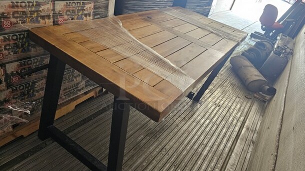 Large Wood Table w/ Heavy-duty Base - Image 1 of 7