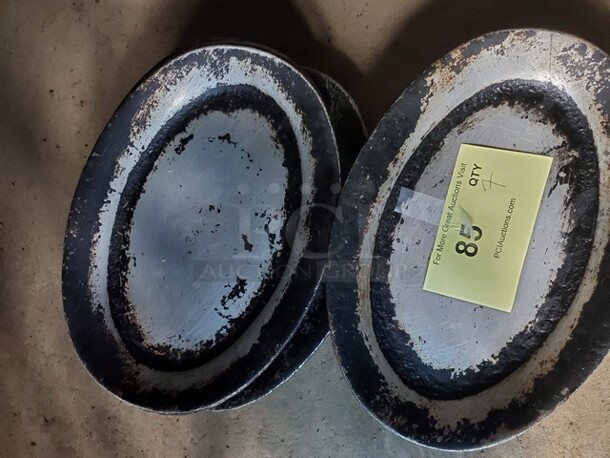 Lot of 7 Aluminum Sizzler Platters - Image 1 of 1