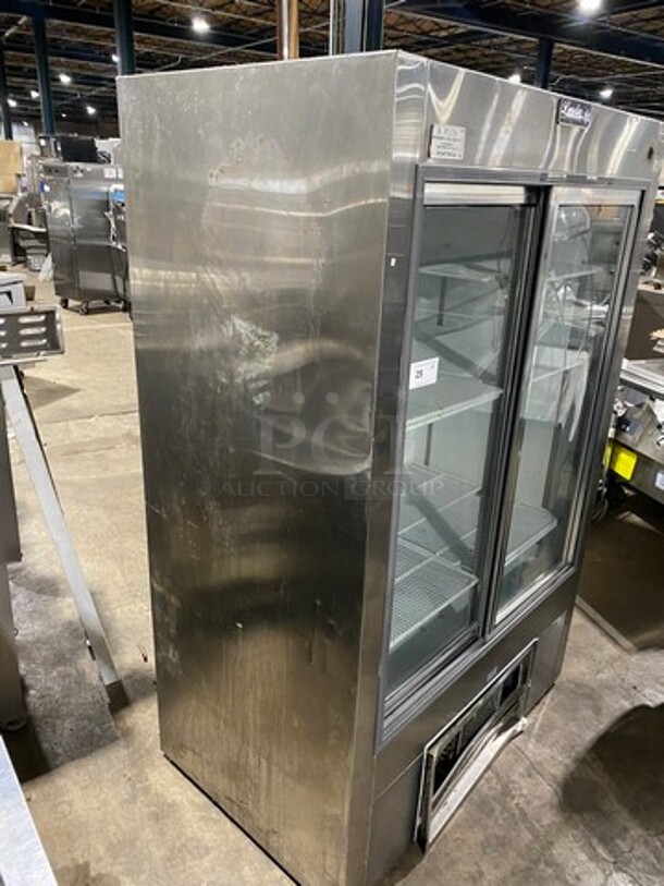 2007 Leader Commercial 2 Door Reach In Cooler Merchandiser! With View Through Doors! With Poly Coated Racks! All Stainless Steel! Model: LS48SSC SN: PQ033403 115V 60HZ 1 Phase - Image 2 of 8