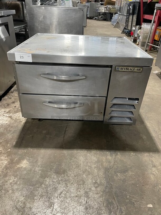 Nice! Beverage Air Commercial Refrigerated 2 Drawer Chef Base! All Stainless Steel! On Casters! 115V 1 Phase! Model: WTRCS36-1-003 SN: 12304156! - Image 1 of 10