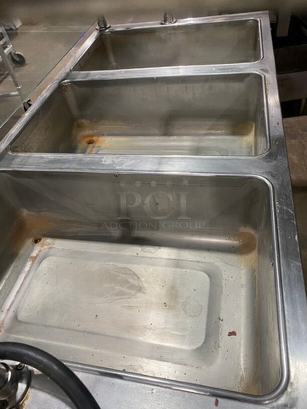 Duke Commercial Electric Powered 3 Well Steam Table! With Sneeze Guard! All Stainless Steel! On Legs! Model: E303M SN: 01063402 120V 60HZ 1 Phase - Image 5 of 11