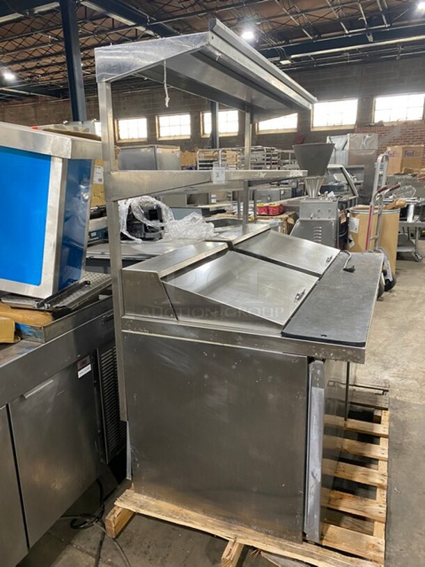 Continental Commercial Refrigerated Sandwich Prep Table! With Double Over Head Shelf! With 2 Door Underneath Storage Space! With Poly Coated Racks! All Stainless Steel! Model: SW6024M SN:15718727 115V - Image 3 of 10
