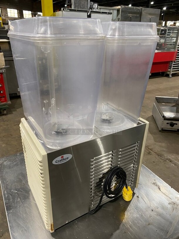 Crathco Commercial Countertop Dual Hopper Beverage Dispenser! With Poly Drip Tray! Clear Poly Jugs! Stainless Steel Body! Model: D254 SN: T209331 115V - Image 4 of 8