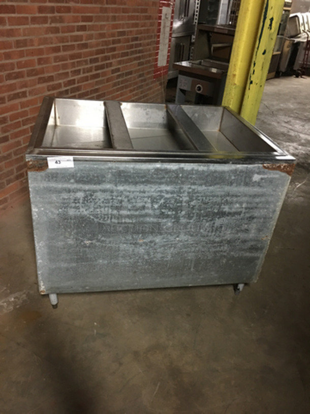 Stainless Steel 3 Bay Steam Table! With 2 Shelves Storage Underneath! On Legs! - Image 1 of 7