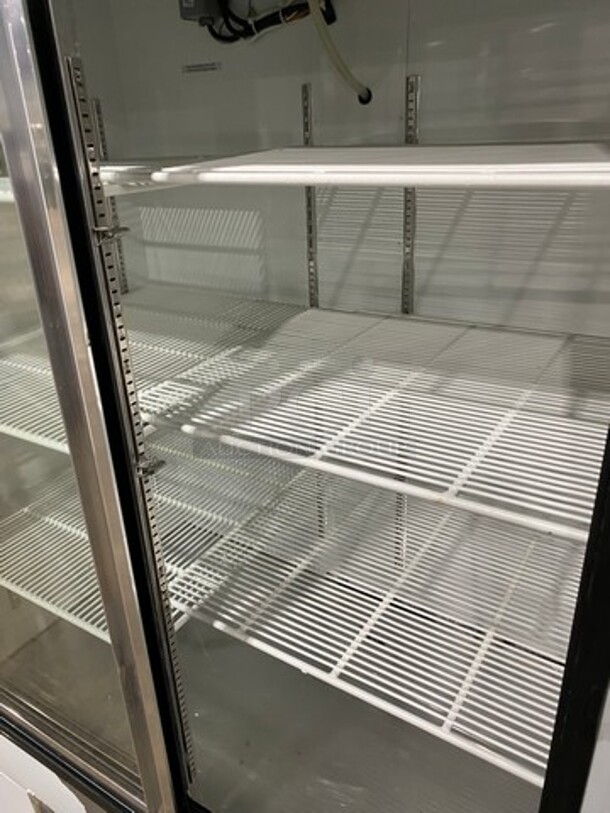 Leader Commercial Refrigerated 2 Door Reach In Merchandiser! With Sliding View Through Doors! With Poly Coated Racks! Stainless Steel Body! Model: LS48SC SN: PV11C0522B 115V 1PH - Image 4 of 8