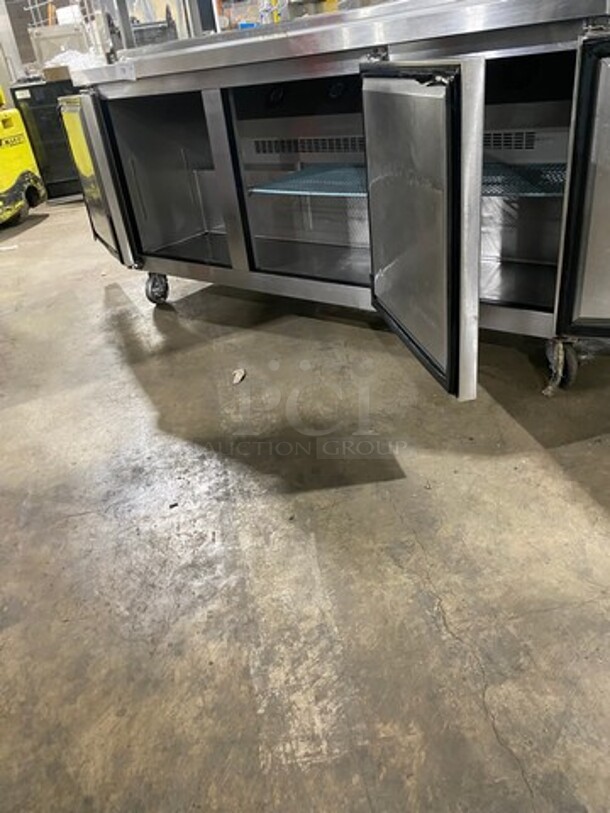 L & J Commercial 3 Door Lowboy/Worktop Cooler! All Stainless Steel! On Casters! Model: JUC72F - Image 5 of 8