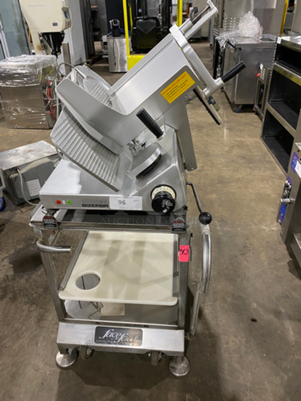 Bizerba Commercial Meat/Deli Slicer! On Stand! With Storage Area Underneath! All Stainless Steel! On Legs! Model: SE12 SN: 30001590 120V 60HZ 1 Phase