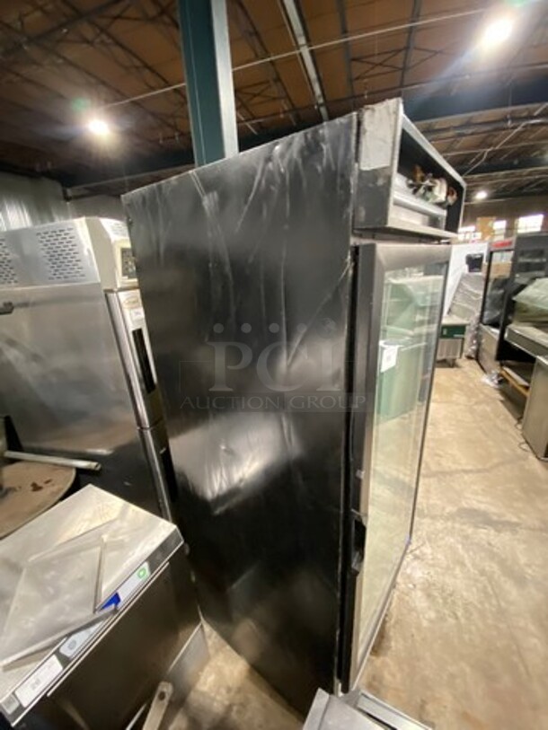Single Door Refrigerated Reach In Cooler Merchandiser! With View Through Door! With Poly Coated Racks! - Image 2 of 8