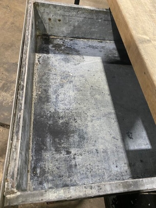 Commercial Butcher Block Table! With Storage Space Underneath! With Single Drawer! Stainless Steel Body! On Legs! - Image 8 of 9