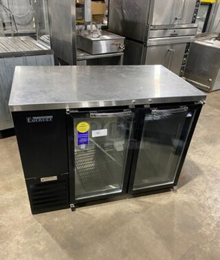 Everest Commercial 2 Door Bar Back Cooler! With View Through Doors! All Stainless Steel! Model: EBB48G SN: BBB48G17010013 115V 60HZ 1 Phase